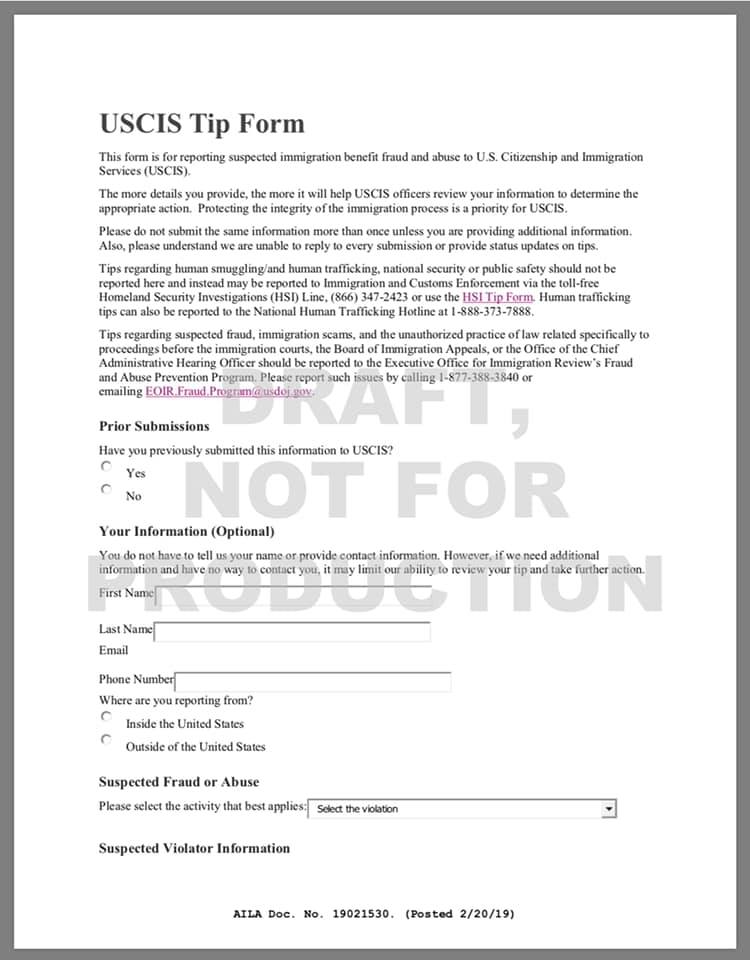 foto:USCIS Tip Form
